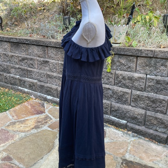 New NWT Talbots One Shoulder Ruffled Midi Dress Blue Size 14 - Picture 8 of 9